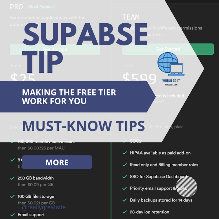 [Supabase] Free Tier Tip, what should you know
